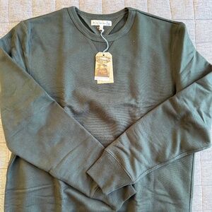 Merz b. Schwanen Loopback Fleece Crewneck Sweatshirt - Men's 6/L - Forest Green